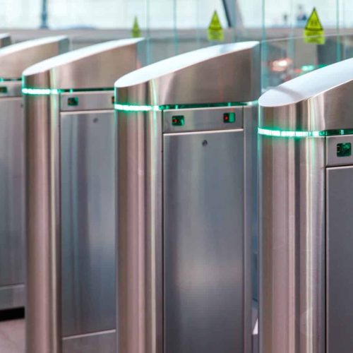 Entrance in metro with electronic card access