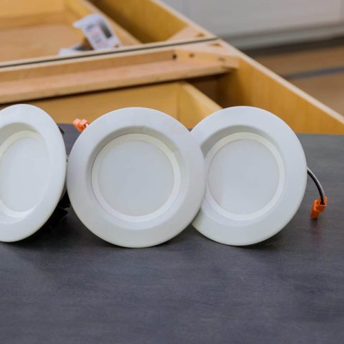 Replacing of LED light in new home the electrician light the installation